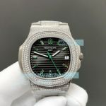E7 Factory Luxury Clone Patek Philippe Nautilus Emerald Diamond-Set Swiss 324 Watch 